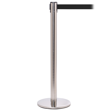 QUEUE SOLUTIONS QueuePro 250, Polished Stainless Steel, 11' Blue Belt PRO250PS-BL110